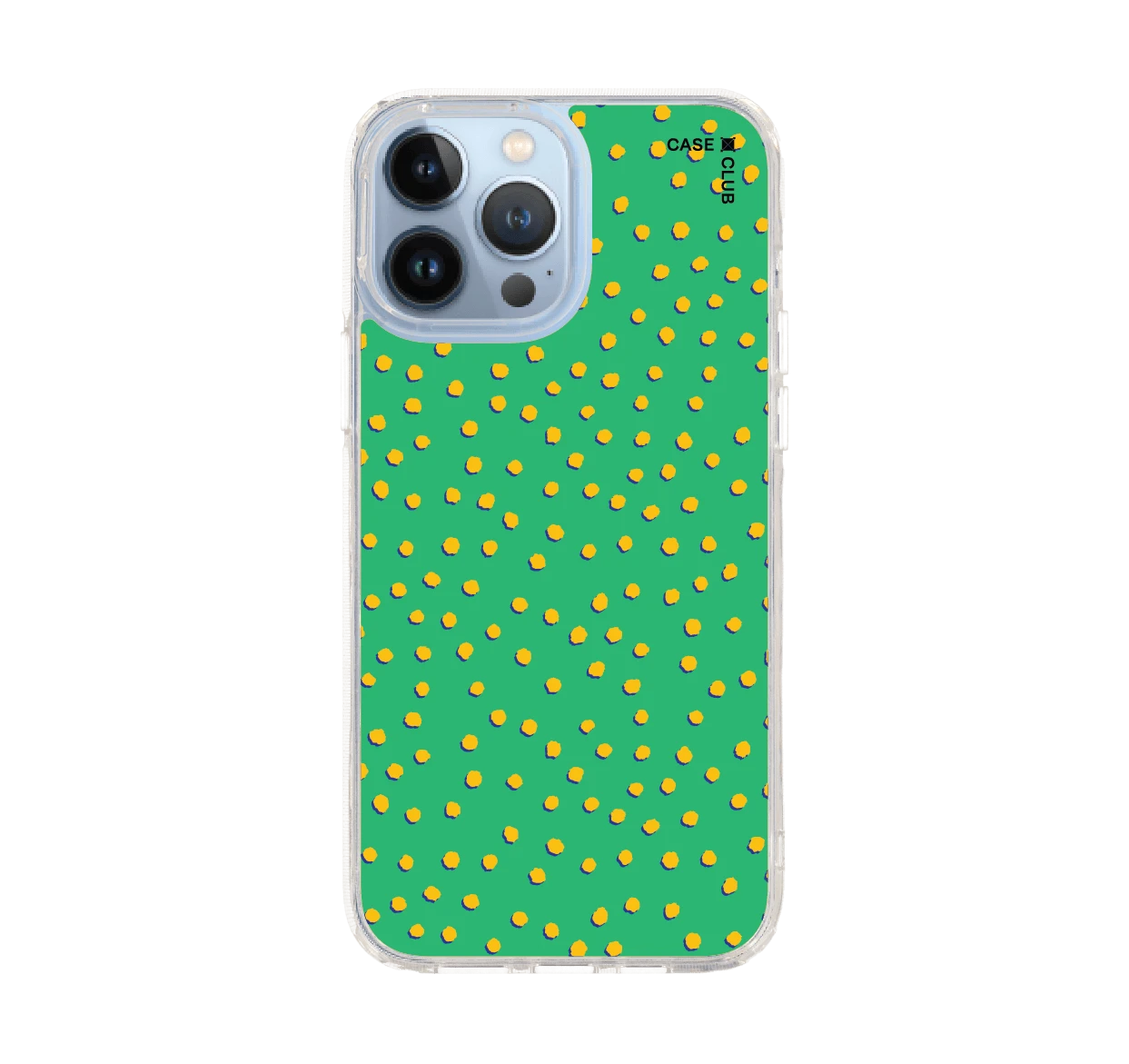 yellow & green brush polka dots